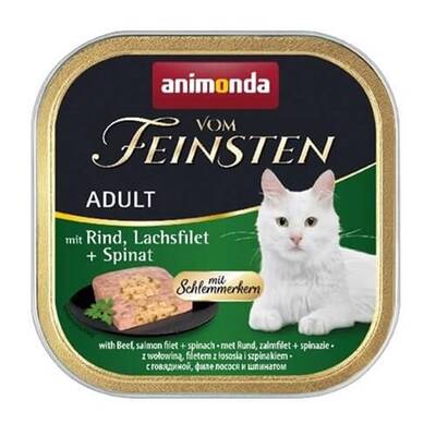 Animonda Vom Feinsten Sığır Etli Ve Somon BalıklıIspanaklı Yetişkin Kedi Konservesi 100 Gr