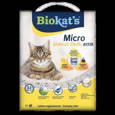 Biokats Micro Fresh Extra Bahar Kokulu Aktif Karbonlu Topaklanan Doğal Kedi Kumu 6Lt