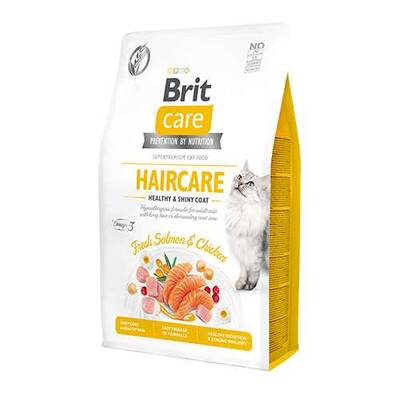 Brit Care Hipoalerjenik Haircare Tavuk ve SomonluTahılsız Deri ve Tüy Bakım Kedi Maması 2 Kg