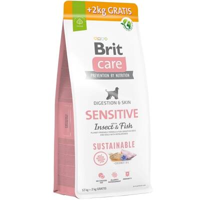 Brit Care Sensitive Digeston & Skin Balıklı LarvaProteinli Yetişkin Köpek Maması 12Kg+2 Kg