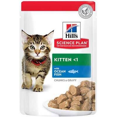 Hills Pouch Okyanus Balıklı Yavru Kedi Konservesi Yavru Kedi Konservesi 85 gr