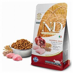 N&D Ancestral Grain Tavuklu ve Narlı Ata Tahıllı Yetişkin Kedi Maması 1,5 Kg - Thumbnail