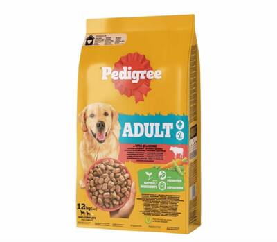 Pedigree Yetişkin Biftekli ve Kümes Hayvanlı Kuru Köpek Maması 12 kg