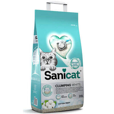 Sanicat Clumping White Kokusuz Süper TopaklananBeyaz Kedi Kumu 20 Lt