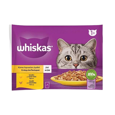 Whiskas Kümes Hayvanları Ziyafeti Tavuklu ve Hindili Kedi Yaş Maması 340 gr (4 X 85 Gr)