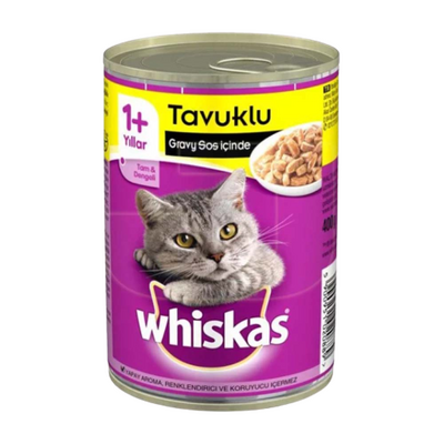 Whiskas Sos İçinde Tavuklu Yetişkin Kedi Konservesi 400gr